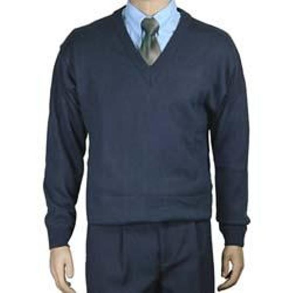 Blusa de lã  masculina decote V para uso profissional