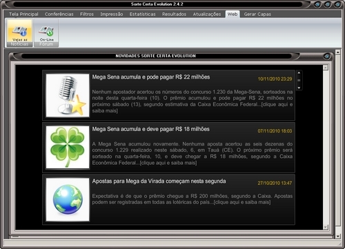 Tela Web com Notícias On-Line