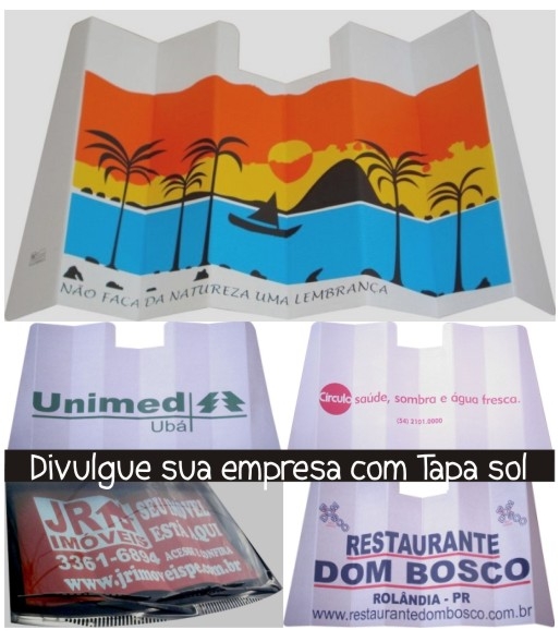 Tapa sol em papelo ECOLOGICO. Impresso em serigrafia. Material reciclavel!