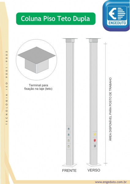 Colunas (postes condutores) em alumínio para instalações elétricas e de rede (dados / voz).)