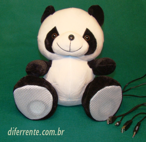 Webcam super Panda 3 em 1. Se voc gosta de bicho de pelcia, vai amar este panda. Alm de ser uma webcam, tem microfone e duas caixas de som nas patas. Quer um? V ento em www.diferrente.com.br e compre o seu.