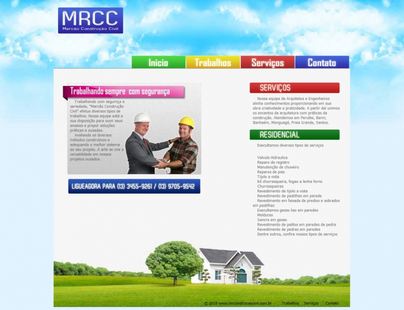 Site da Empresa de construção civil MRCC