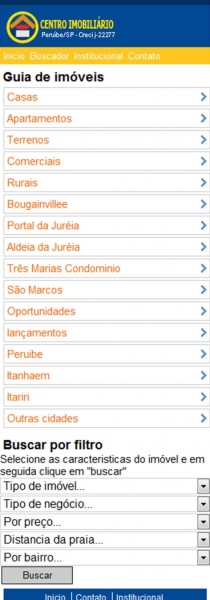 Versão do Portal Centro Imobiliario para dispositivos Móveis (como Iphone, Motorola, BlackBerry e vários outros tipos de celulares)
