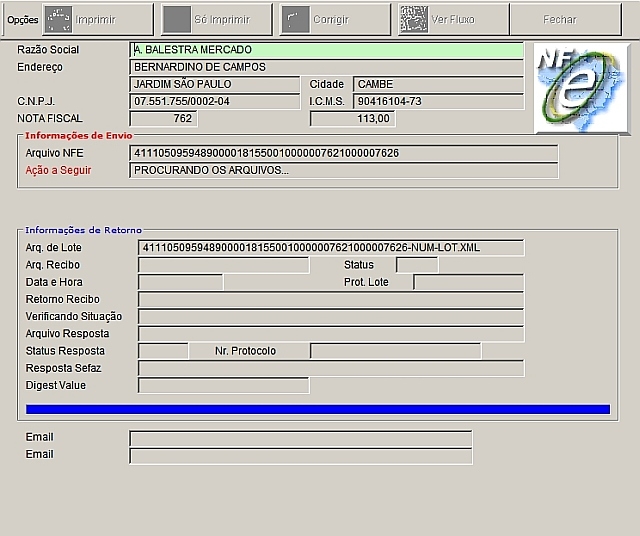 Modulo de transmisso e recepo da NFe para a Sefaz