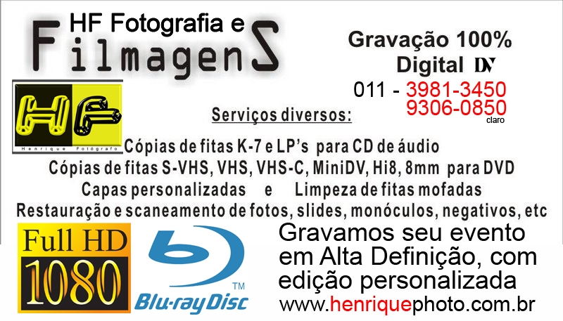 FILMAGENS EDIATADAS EM DV OU HDV