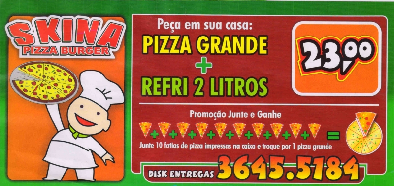 SKINA PIZZA BURGER RESTAURANTE PIZZARIA LANCHES PIZZAS CALZONES E REFEIES EM RIO NEGRO