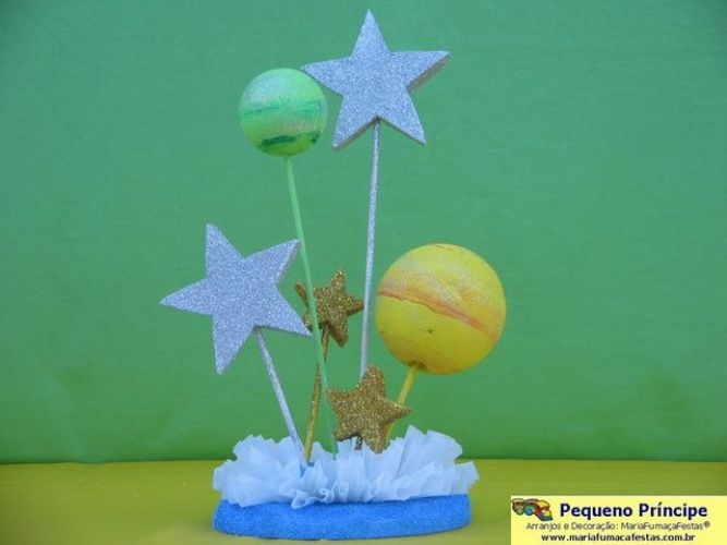 Lembrancinha de Mesa - O Pequeno Principe - Maria Fumaa Festas Temas Infantis com criatividade. Saiba mais acessando www.mariafumacafestas.com.br