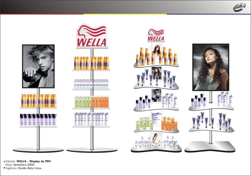 Displays de ponto de venda para WELLA