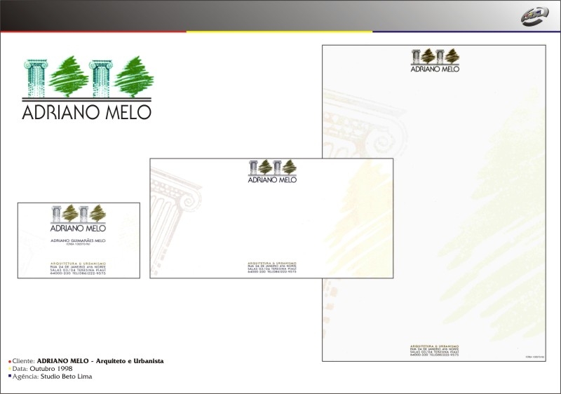 Identidade visual para ADRIANO MELO Arquiteto e Urbanista