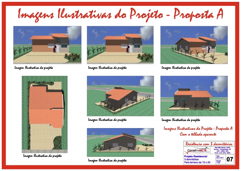 Desenvolvimento do projeto para a construtora Construmeta. (Opções de cobertura, fachada e maquete eletrônica). Metragem: 65,77 m². Local: Limeira