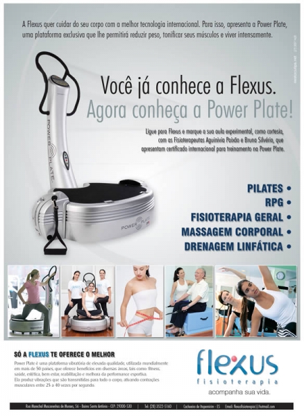 Anuncio Flexus Fisioterapia - Power Plate - Lançamento - Espirito Santo