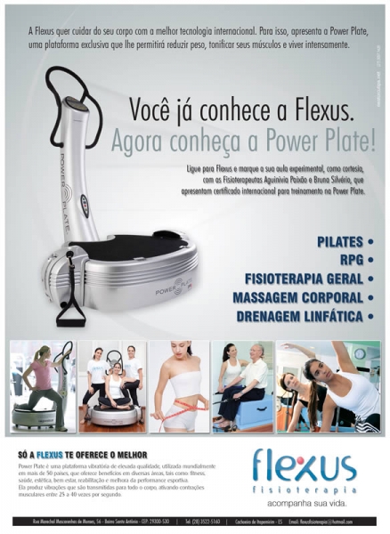 Anuncio Flexus Fisioterapia - Power Plate - Lanamento - Espirito Santo