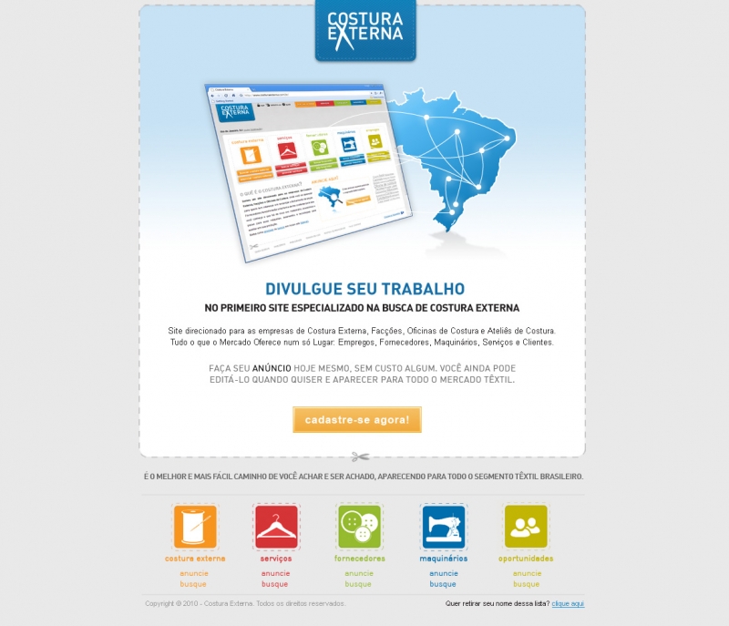 Newsletter Site Costura Externa 