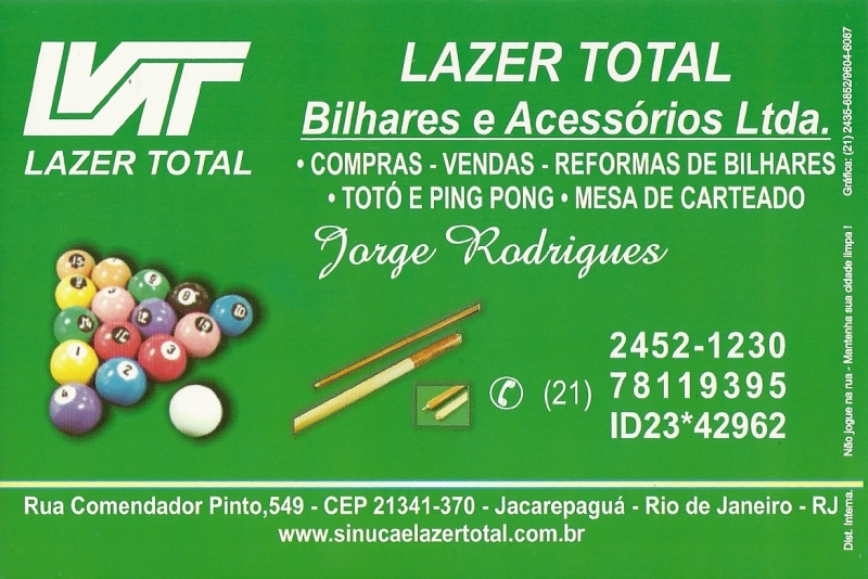 Lazer Total - Sinuca, Tot e Ping-pong Rio de Janeiro