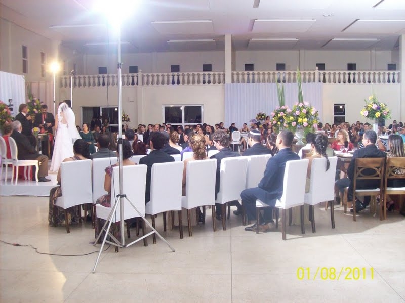 Cantando em um casamento no Espaço Lune