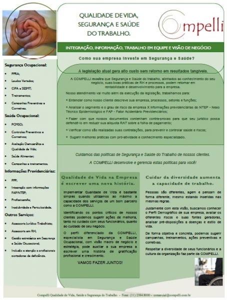 Medicina do Trabalho em São Paulo - (11) 2384-8000 - Grupo Compelli