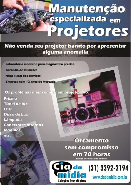 Ciadamidia Manuteno e locao de projetores datashow BH