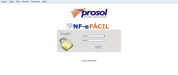 Nfe-Facil - Tela de login