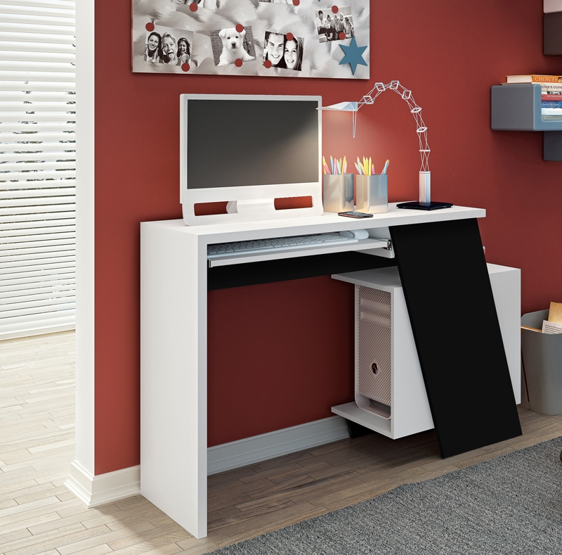 Mesa para Computador Smart Branco com Preto