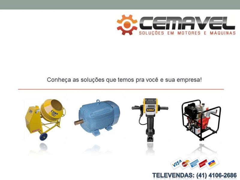 Cemavel - Rebobinamento de Motores Elétricos, Compra e Venda de Motores Elétricos Usados, Equipamentos para Construção Civil