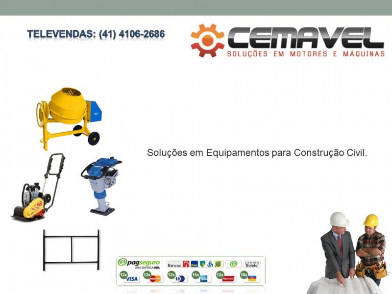 Cemavel - Rebobinamento de Motores Eltricos, Compra e Venda de Motores Eltricos Usados, Equipamentos para Construo Civil