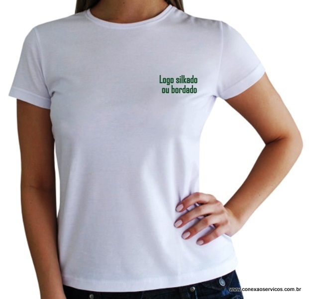 Camiseta baby look feminina para uso profissional