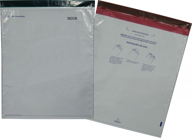 Envelope plástico de segurança com fechamento duplo adesivo void EASTAR 