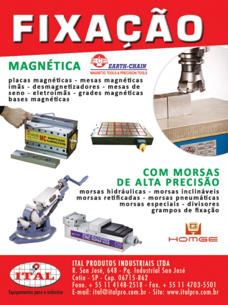 ITAL PRODUTOS INDUSTRIAIS LTDA - BLOCO MAGNETICO - PLACA ELETROPERMANTE - MORSAS HIDRAULICAS - 