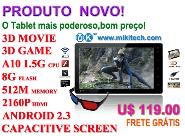 Tablet PC 7 suporta 3D VIDEO E 3D JOGO só U$119.00 frete grátis -- MikiTech
