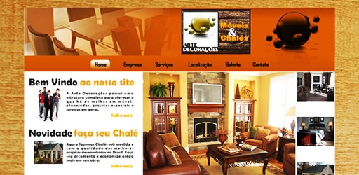 Layout site Arte Decorações Móveis em Ibiporã/PR