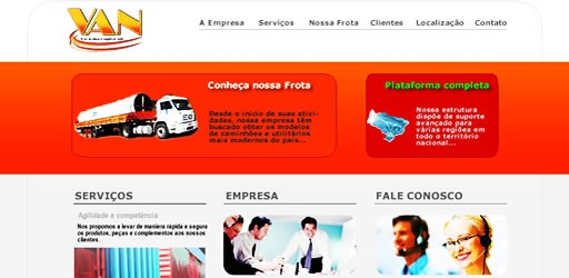 Website VAN Logística em Sumaré/SP