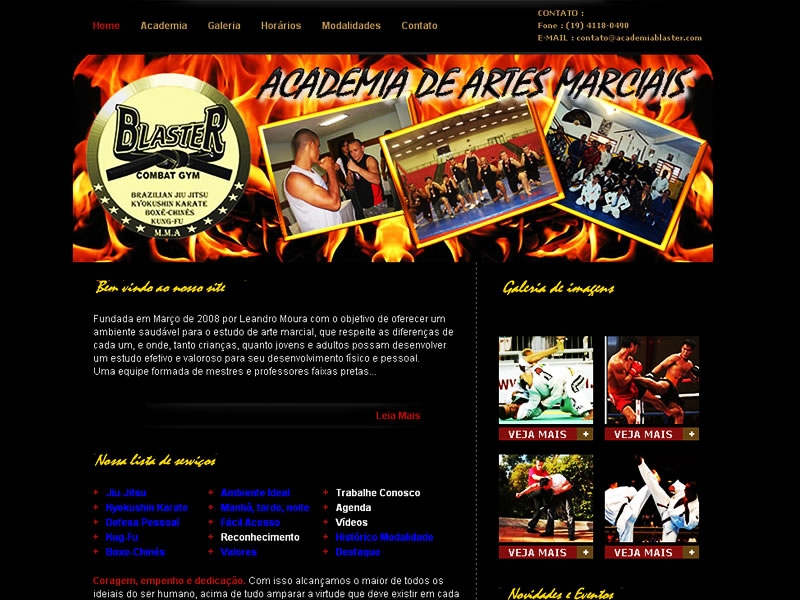 Webiste Academia Blaster em Paulínia/SP