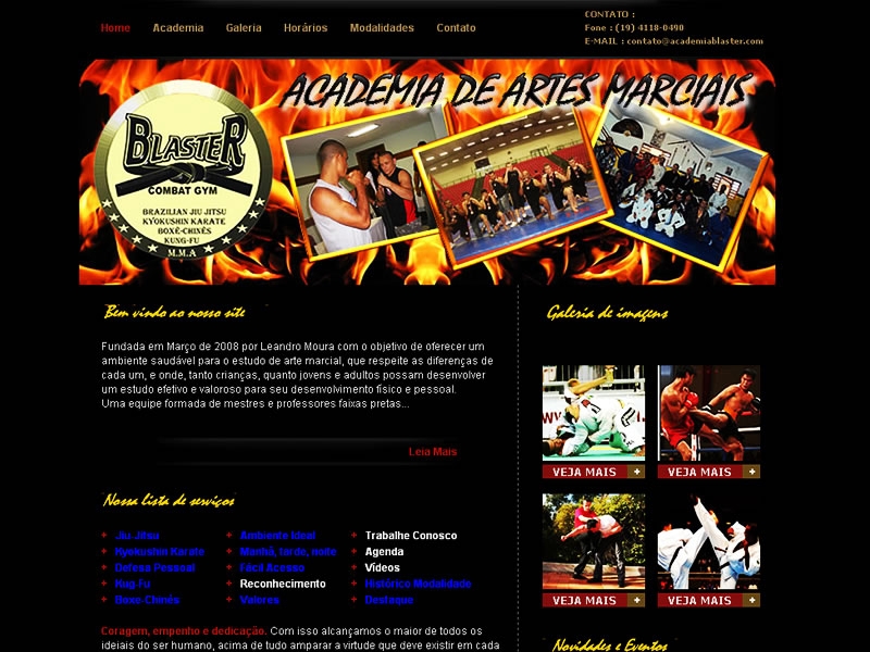 Webiste Academia Blaster em Paulnia/SP