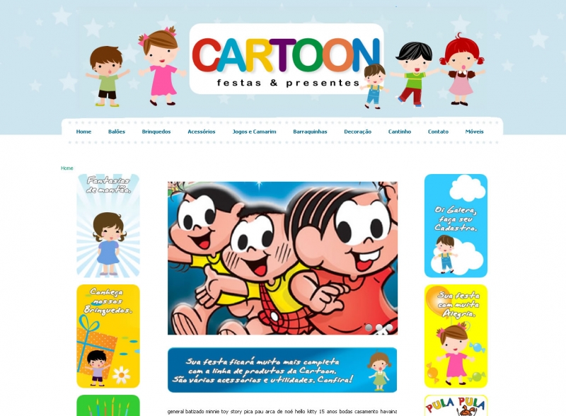 Layout e website Cartoon