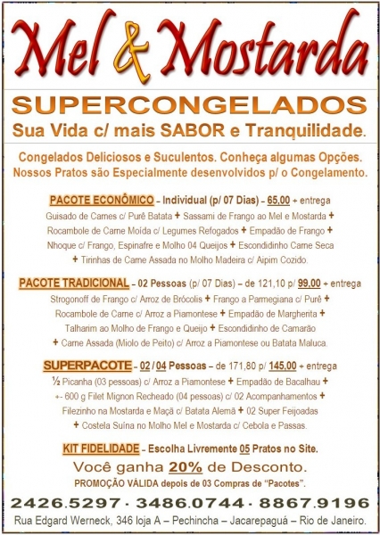 CONGELADOS Mel e Mostarda