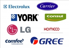Trabalhamos com todas as marcas, york, gree, spirnger carrier, lg, electrolux, komeco, e outros