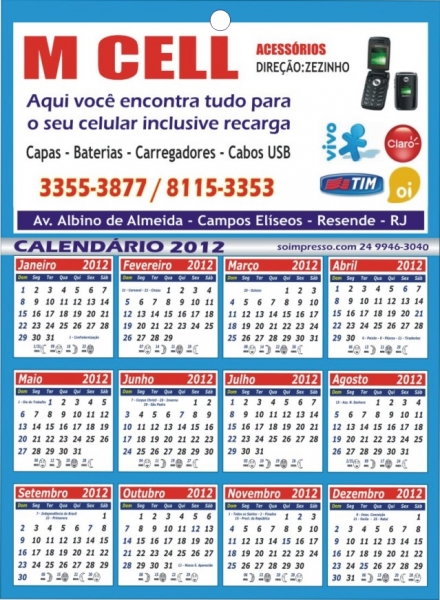 Calendário de Parede A4