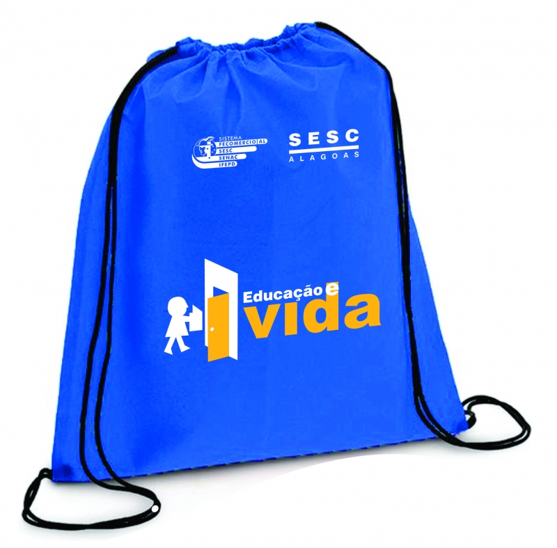 MOCHILA SACO EM TACTEL  PERSONALIZADA