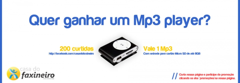 Concorra a 1 Mp3 Player curtindo nossa Fan Page!