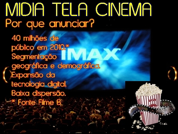 Midia Tela Cinema nas salas do Internacional Shopping em Guarulhos,Mogi Shopping e outros Cinemas  com a newBRAsil publicidade (11) 2484-8277