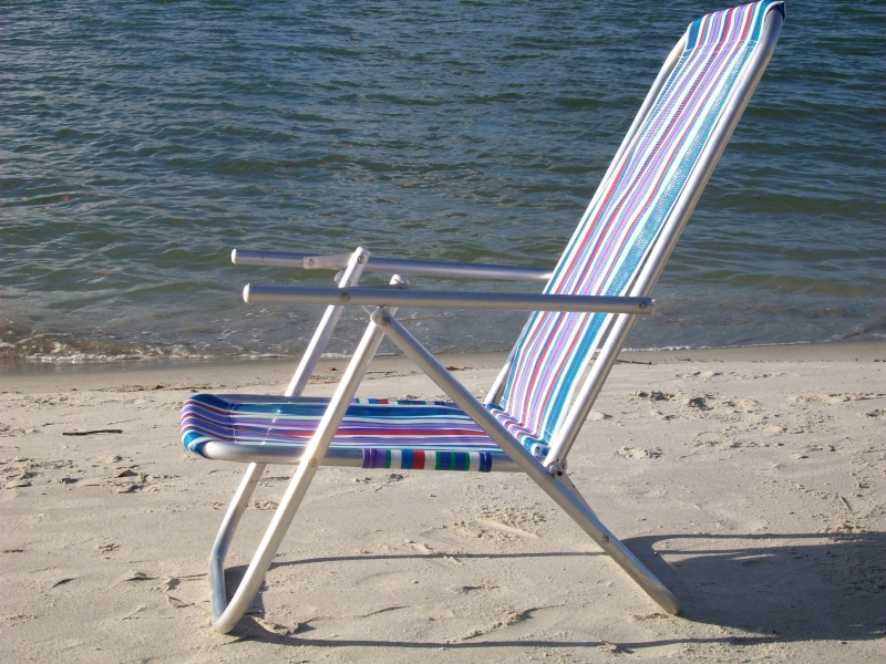 cadeira de praia em alumínio com 2 posições