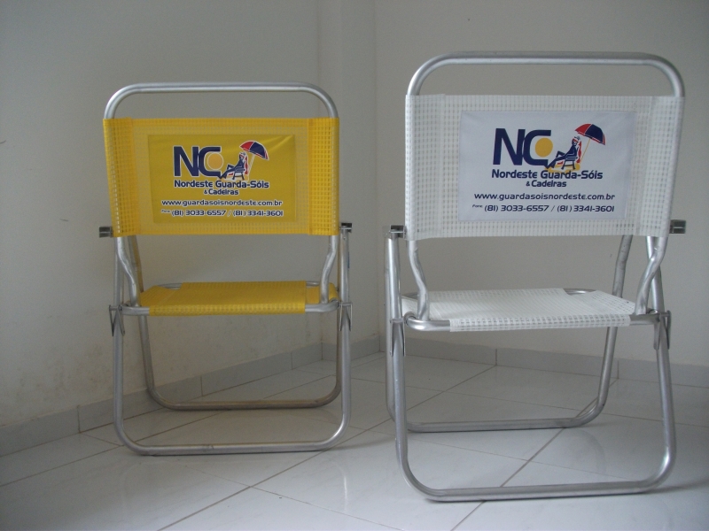 cadeira de praia alta- em alumínio- master personalizada