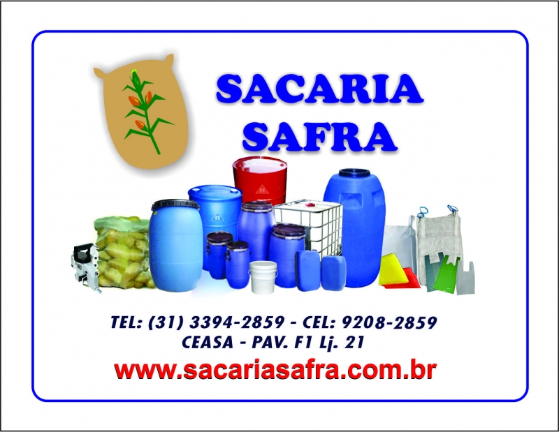 SACOS DE RÁFIA - BOMBONAS PLÁSTICAS - TAMBORES - BALDES - MÁQUINAS PARA COSTURAR SACARIAS - LINHAS E FITILHOS  - BIG BAGS ( CONTAINER FLEXÍVEL) -  CAIXAS   PLÁSTICAS ( 6424 E SUPERMERCADO)  -  CAIXAS  DE PAPELÃO P/ HORTIFRÚTI - 