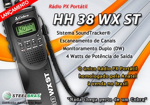 Lanamento: Rdio Cobra PX porttil HH 38 WX ST 