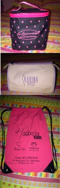 necessaire , bolsas para academia, a partir de 200 peas .  valor R$ de   R$ 4.00. 