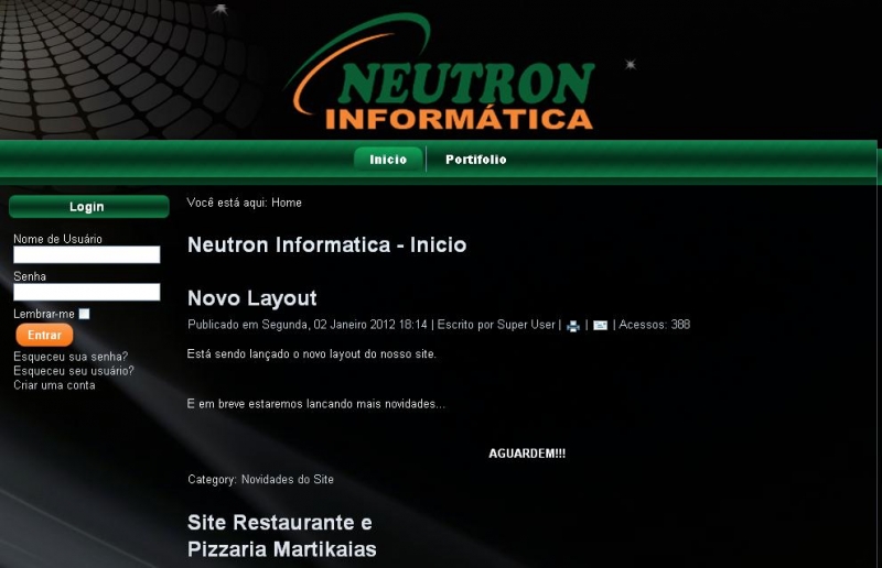 Site reestruturacao Neutron Informatica (www.niinformatica.com.br)