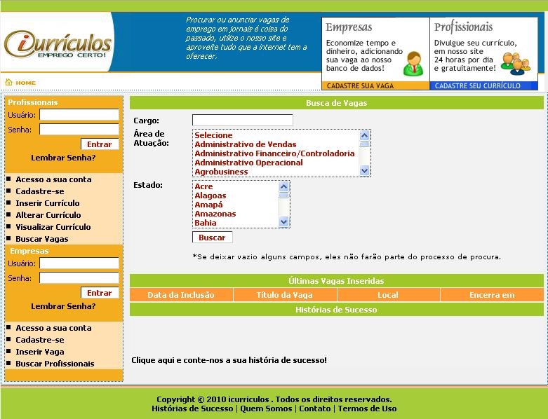 Tenha seu Site de Empregos na Internet