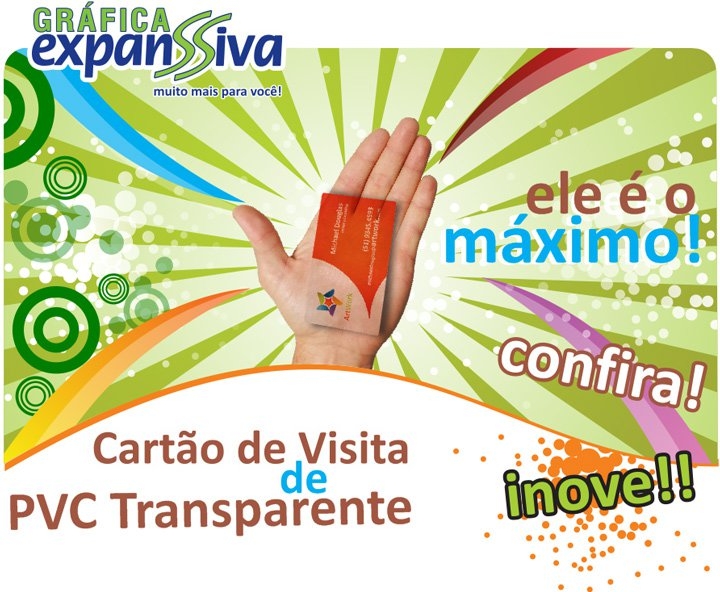 Cartões de Visita de PVC Transparente, uma inovação incrível. 