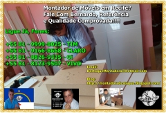 Ligue já, fones e whatsapp +55 (81): 99999-8025 - tim / 99166-8668 - claro / 98123-9507 - vivo / 98826-9335 - oi  fechamos negócios com pessoa física ou pessoa jurídica, com emissão de nota fiscal. pagamentos em dinheiro espécie ou cartões de débitos e créditos. montador de móveis em recife?  fale com bernardo, referência e qualidade comprovada!!!!  ao ligar, para facilitar seu agendamento, esteja com os dados do seu produto em mãos, uma nota fiscal ou recibo pode ajudar a identificar  qual móvel vai ser montado em sua residência ou escritório,  facilitando assim o seu agendamento e orçamento.  o montador bernardo tem mais de 20 anos de experiência no ramo de montagem de móveis. email do montador bernardo: destaquemontadora@hotmail.com  visite também o blog do montador bernardo: http://montadoradestaque.blogspot.com/  e lembre-se, que não se avalia o profissional,  pela rapidez e sim pela qualidade do serviço.  não se iluda, com preços minusculos,  pois sabe-se que o barato custa caro.    porem seu produto, dura mais se for montado por  profissionais adequados no ramo do serviço solicitado.  faça seu orçamento sem compromisso!  atendemos em várias cidades:  * abreu e lima, * aliança * amaraji, * barreiros, * cabo de santo agostinho, * camaragibe, * carpina, * escada,  * glória do goitá, * gravatá, * igarassu, * ipojuca, * itamaracá, * itapissuma,  * jaboatão dos guararapes, * lagoa do itaenga, * moreno, * nazaré da mata,  * olinda, * paudalho, * paulista,  * recife, * ribeirão,  * rio formoso, * são lourenço da mata, * sirinhaém,  * tamandaré, * timbaúba,  * vicência,  * vitória de santo antão,  em breve mais cidades!!!  montador bernardo, ao seu dispor, ligue já!  #montadorarecife #montadorademoveis #montagemdemoveis  #montadordemoveisrecife  #montadordemoveis  #moveiscorporativos  #assembly  #assembler  #quiosques  #almoço  #empreendedor #casa #mobilia #stelo #guardaroupa #serviços #fitness #mdp #escritorio #mobiliario #quarto #empresas #sala #mdf #academia #cozinha #trabalho #ombrelones #sucesso #furniture