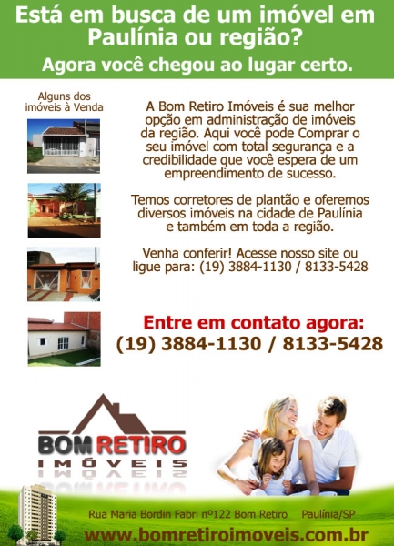 Criao de newsletter Bom Retiro Imveis em Paulnia/SP